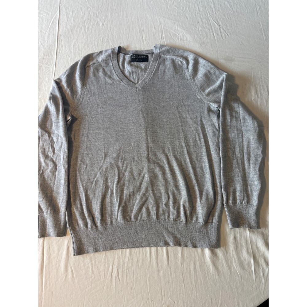 Banana Republic Luxury Cashmere Blend Grey Shawl Collar Sweater Womens XS